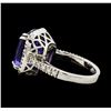 Image 3 : GIA Cert 9.36 ctw Tanzanite and Diamond Ring - 14KT White Gold