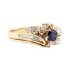 Image 1 : 1.10 ctw Blue Sapphire and Diamond Ring - 14KT Yellow Gold