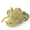 Image 5 : Unique Omega Vintage 14K Yellow Gold Green Enamel & Diamond Detailed Leaf Brooch