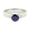 Image 2 : 2.01 ctw Round Mixed Blue Sapphire And Diamond Ring - Platinum
