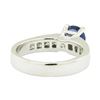 Image 3 : 2.01 ctw Round Mixed Blue Sapphire And Diamond Ring - Platinum