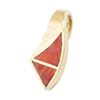 Image 2 : Inlaid Orange Agate Pendant - 14KT Yellow Gold