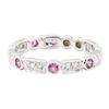 Image 2 : 0.55 ctw Pink Sapphire and Diamond Ring - 14KT White Gold