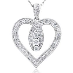 14k White Gold 0.52CTW Diamond Pendant, (I1-I2/H-I)