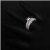 Image 9 : 14kt White Gold Gabriel & Co. 2.40 ctw Diamond Engagement Ring and Wedding Band