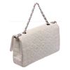 Image 3 : Chanel White Stitched Leather Single Flap Bag