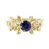 Image 2 : 1.60 ctw Blue Sapphire And Diamond Ring - 14KT Yellow Gold