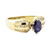 Image 1 : 1.42 ctw Blue Sapphire and Diamond Ring - 14KT Yellow Gold