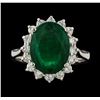Image 2 : 4.60 ctw Emerald and Diamond Ring - 14KT White Gold