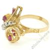 Image 6 : Vintage Detailed 14kt Yellow Gold 1.35 ctw Pear Ruby Round Diamond Open Butterfl