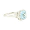 Image 1 : 2.20 ctw Blue Topaz and Diamond Ring - 14KT White Gold