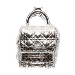 Christian Dior Silver Cannage Leather Stardust Backpack