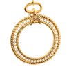 Image 4 : Chanel Vintage Gold Tone Faux Pearl Magnifying Glass Medallion Necklace
