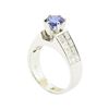 Image 4 : 3.15 ctw Round Brilliant Blue Sapphire And Diamond Ring - 14KT White Gold
