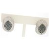 Image 2 : 18k Solid White Gold 3.60 ctw White & Black Diamond Drenched Dome Button Earring
