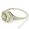 Image 2 : Antique Art Deco 18kt White Gold 0.35 ctw European Diamond Solitaire Filigree En