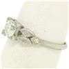 Image 7 : Antique Art Deco Platinum 0.90 ctw Old European & Marquise Diamond Solitaire Rin