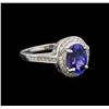 Image 1 : 14KT White Gold 1.48 ctw Tanzanite and Diamond Ring