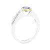 Image 4 : 0.95 ctw Sapphire and Diamond Ring - 18KT White and Yellow Gold