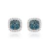 Image 1 : 14k White Gold 0.58CTW Diamond and Blue Diamonds Earrings, (SI/H)