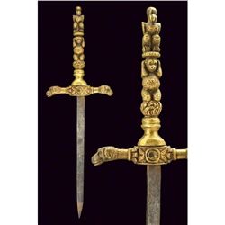 19thc French Continental Animal Grip Dagger