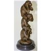 Image 1 : Three Wise Monkeys Signed Bronze Sculpture