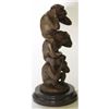 Image 2 : Three Wise Monkeys Signed Bronze Sculpture