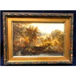 19thc Signed Wales Landscape Oil Painting