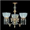 Image 1 : Crystal & Brass Victorian Style Rose Floral Parlor Chandelier