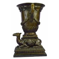 Egyptian Style Bronze Camel Planter Vase