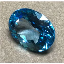 21.70ct Oval Facet Swiss Blue Topaz Gemstone