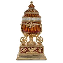 Faberge-Inspired Bouquet Of Lilies Trinket Jewel Box Egg