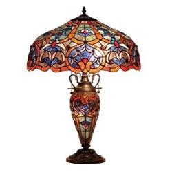 Tiffany-style Victorian Stained Glass Table Lamp