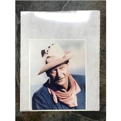 Vintage Colorized Photo of John Wayne, Western Movie Star Still