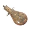 Image 4 : 19thc ( Possibly Confederate ) Embossed Brass Patriotic Emblem Shot Flask