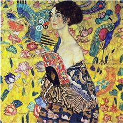 After Gustav Klimt, Lady With Fan Ceramic Art Tile