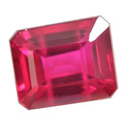 11.40ct Lab-Created Emerald Cut Red Ruby