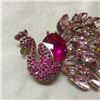 Image 2 : Pink Crystal Peacock Costume Brooch Pin