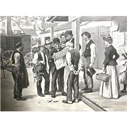 Early 1900's Half-tone Print, Politics, Early 20th Century Americana Scene