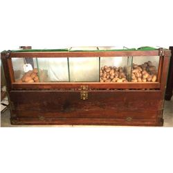 Early 20thc Wooden Country Store Nut Candy Display Bin