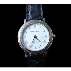 Ladies Daniel Mink Black Leather Wristwatch