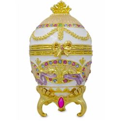 Russian Faberge Style Royal Bonbonniere Egg, Jewel Trinket Box