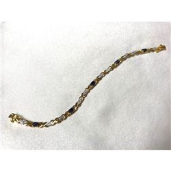 Gold & Sapphire Plated Sterling Tennis Bracelet