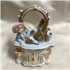Image 2 : 19thc German Victorian Porcelain Fairing Trinket Box, Boy & Cat