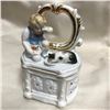 Image 1 : 19thc German Victorian Conta Boehme Fairing Trinket Box, Boy & Kitty Cat