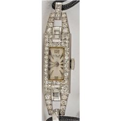 Vintage c1920 Platinum & 2ct Diamond Ladies Wristwatch