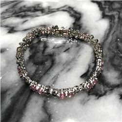 Created Pink Sapphire Tennis Bracelet