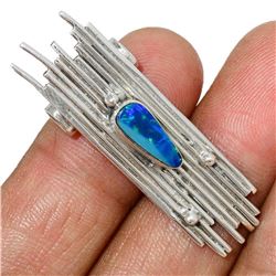 Brutalist Abstraact Australian Opal Sterling Silver Pendant