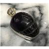 Image 1 : Rainbow Fluorite Carved Skull Sterling Pendant
