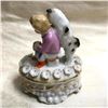 Image 3 : 19thc Victorian Porcelain Conta Boehme Fairing Box, Little Boy & Dog